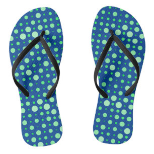Tongs Point Polka 02.Vert. BG bleu