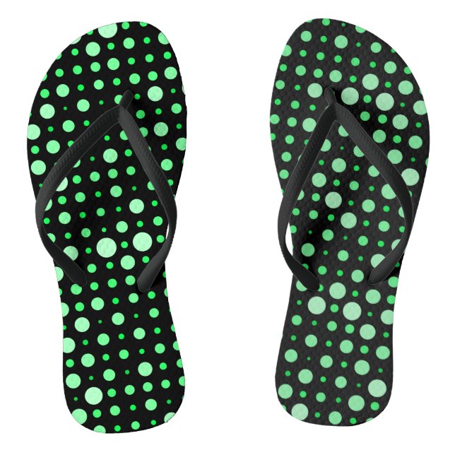 Tongs Point Polka 02.Vert. BG noir (Semelle)