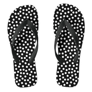 Tongs Point Polka noir et blanc