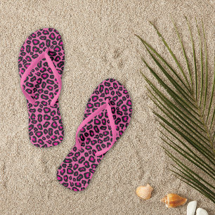 Tongs Points Leopard Rose Chaud