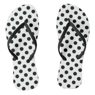 Tongs Points noirs sur fond blanc