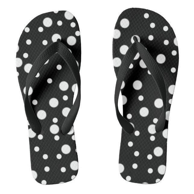 Tongs Pois blancs sur Flipflops noirs (Semelle)
