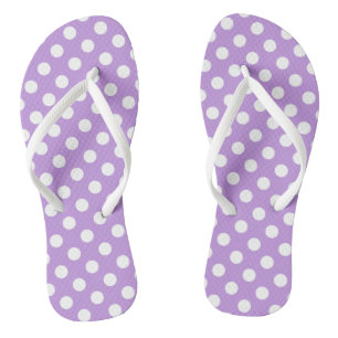 Tongs Pois blancs sur lilas
