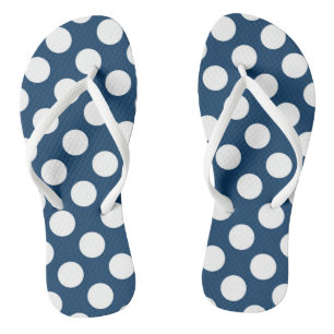 Tongs Pois Bleus de la Marine, Motif à points Polka, poi