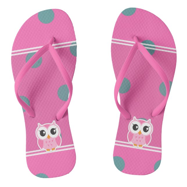 Tongs Pois cool tendance avec chouette (Semelle)