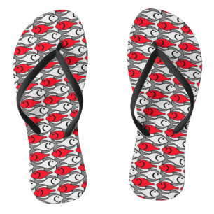 Tongs Poisson Modernité du milieu du siècle, rouge et gr