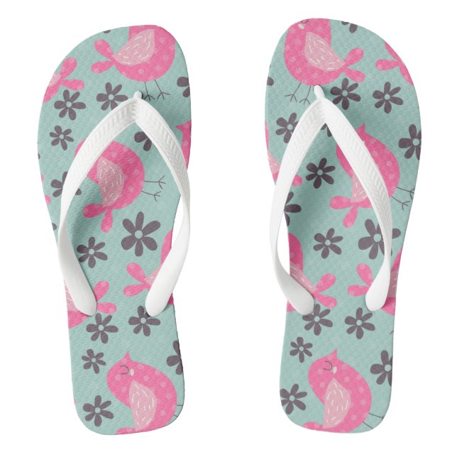 Tongs Polka Dot Birds and Flowers (Semelle)