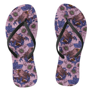 Tongs Porté et hélico, rose et violet