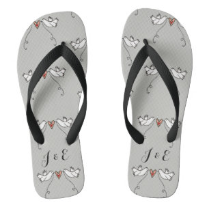 Tongs Portes blanches personnalisées Boucles Mariages