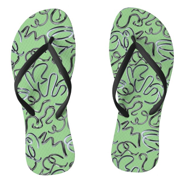 Tongs Poser quelques métaux sur moi x4 L Green BG (Semelle)