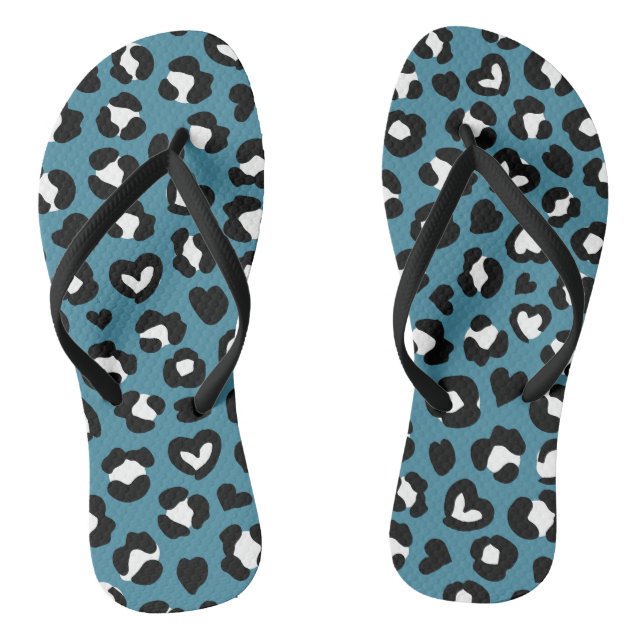 Tongs Poster de animal, Léopard Bleu, Zones de Cheetah,  (Semelle)