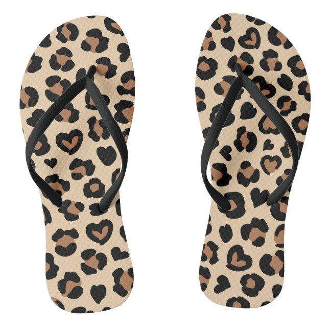 Tongs Poster de animal, Léopard Brown, Spots de guépard, (Semelle)