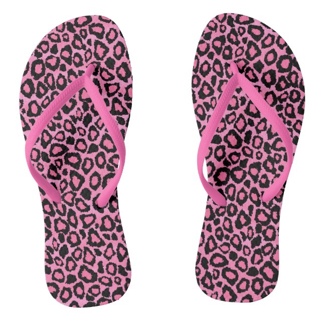 Tongs Poster de animal léopard rose (Semelle)