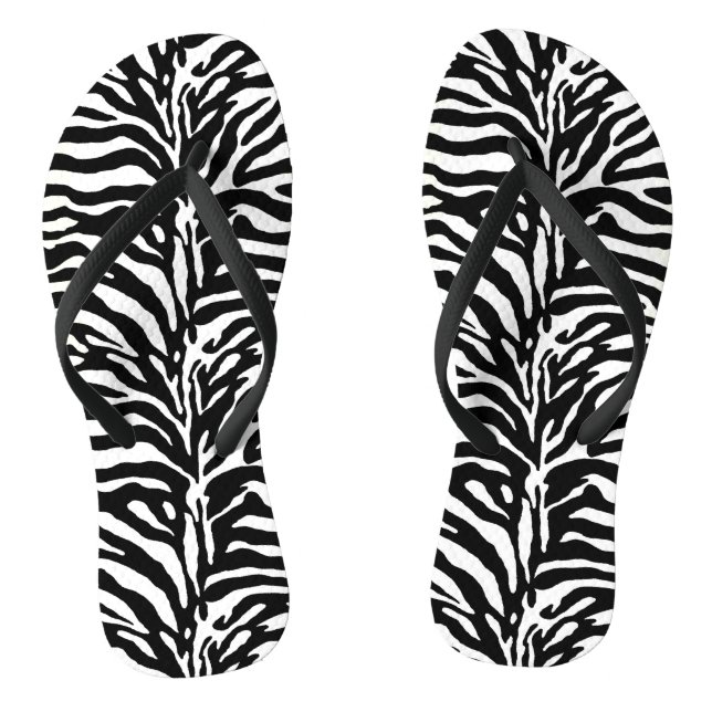 Tongs Poster de animal sauvage, zèbre en noir et blanc (Semelle)