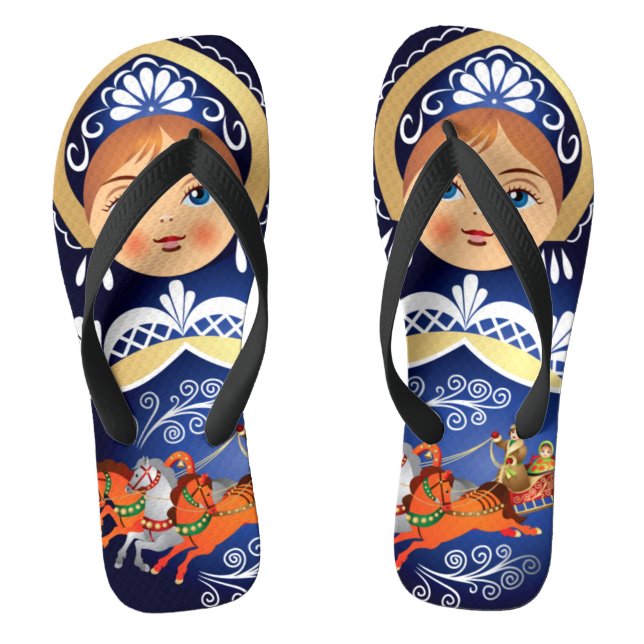 Tongs Poupée russe de Babushka Matryoshka (Semelle)