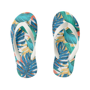 Tongs pour enfants à feuilles tropicales