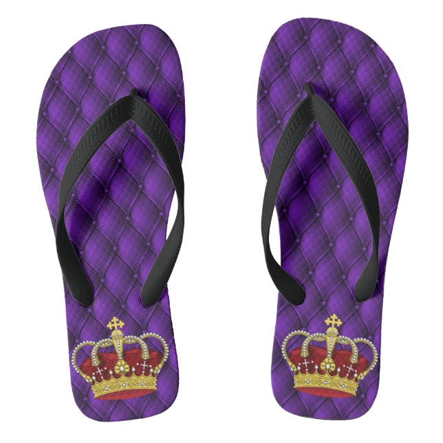 Tongs Pourpre royal majestueux de fantaisie et couronne (Semelle)