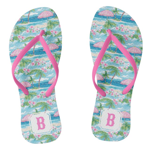 Tongs Préppy Summer Beach Umbrella | Monogramme (Semelle)