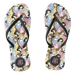 Tongs Princesse Disney   Motif de monogramme surdimensio
