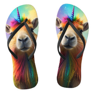 Tongs Prismhorn : La Licorne Capybara arc-en-ciel,