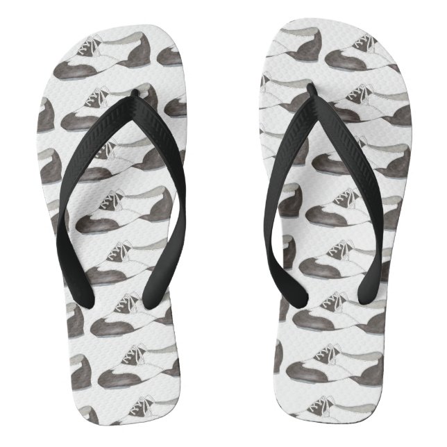 Tongs Professeur de danse Black White Oxford Tap Chaussu (Semelle)