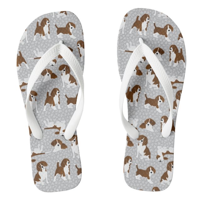 Tongs race de chien beagle - gris (Semelle)