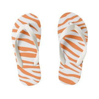 Tongs rayés orange mignons pour enfants