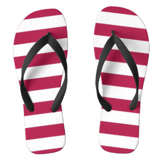 Tongs rayés rouge et blanc – Sable de plage d'été
