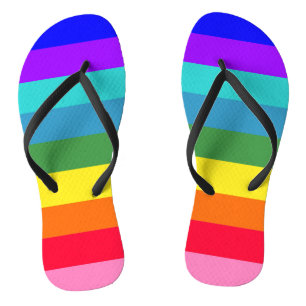 Tongs Rayures arc-en-ciel audacieuses 
