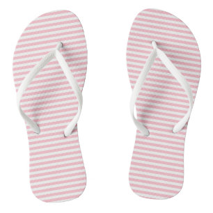 Tongs Rayures horizontales de petite taille rose et blan