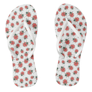 Tongs Red Ladybugs, motif aquarelle