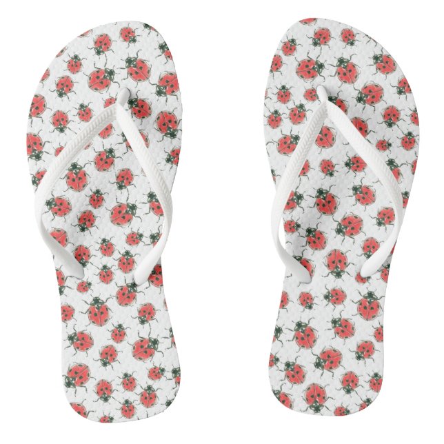 Tongs Red Ladybugs, motif aquarelle (Semelle)