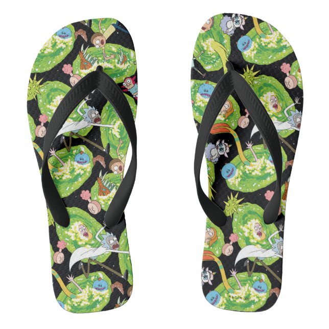 Tongs RICK ET MORTY™ | Motif de portails en panne (Semelle)