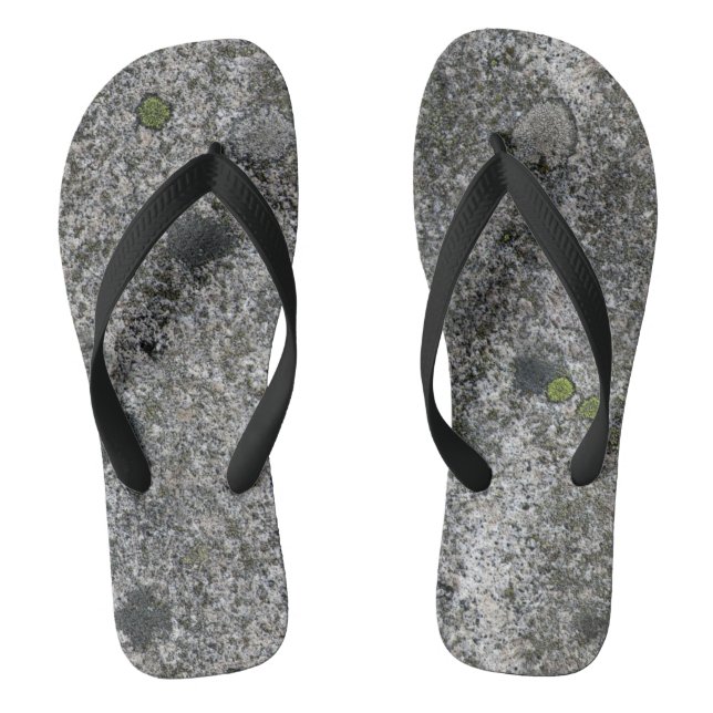 Tongs Roche grise de granit avec de la mousse verte (Semelle)