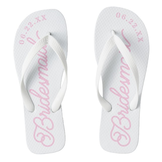 Tongs Rose Blanc Moderne Personnalisé Flip Flops (Semelle)