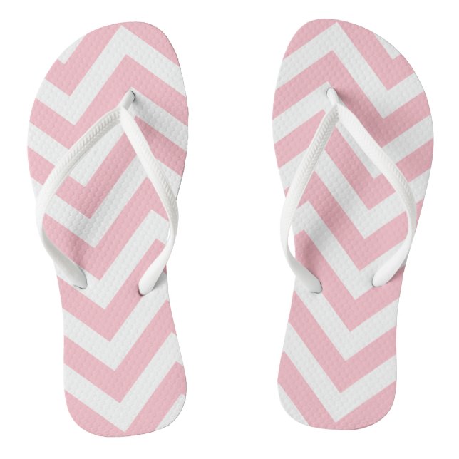 Tongs Rose et blanc Grandes tailles Chevron Grandes band (Semelle)