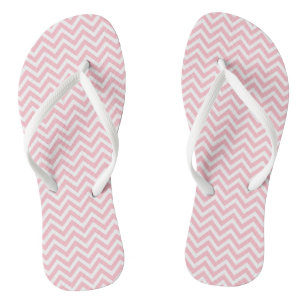 Tongs Rose et blanc Petites tailles Chevron Stripes