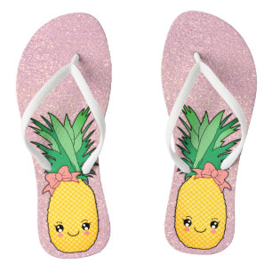 Tongs Rose Gold Parties scintillant Beach Kawaii Fruit d