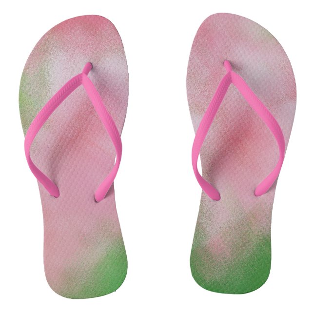 TONGS ROSE, VERT ET BLANC BOULEVERTS DE COULEUR AVEC ÉTO (Semelle)