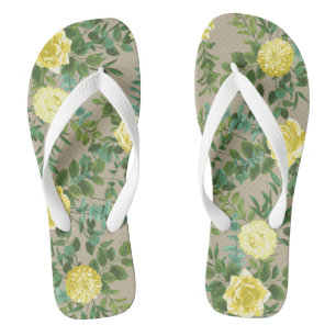 Tongs Rose Vintage Jaune Mariage élégant