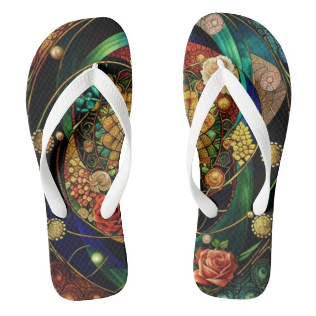 Tongs Roses & perles : (Semelle)