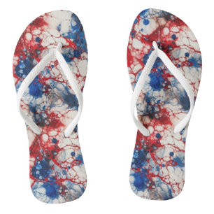 Tongs Rouge blanc et bleu encre d'alcool États-Unis Drap