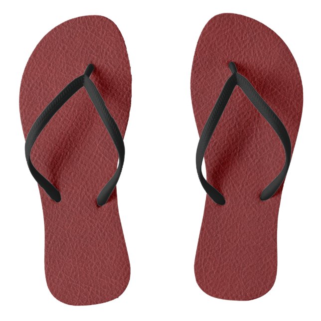 Tongs Rouge Brown cuir look Modèle Black Slide Straps (Semelle)