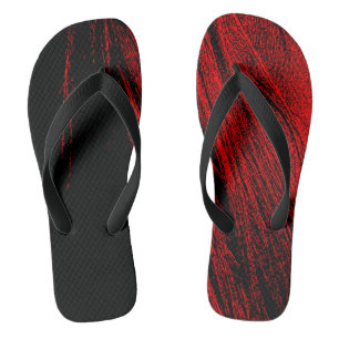 Tongs Rouge Cheval Mane Abstrait Paire Flip Flops