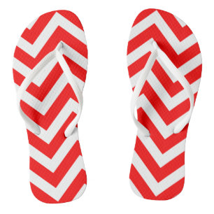 Tongs Rouge et blanc Grandes Dimensions Chevron