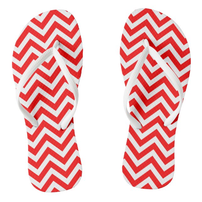 Tongs Rouge et blanc Taille moyenne Chevron Stripes (Semelle)