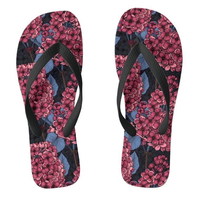 Tongs Rouge lilas sur bleu foncé (Semelle)
