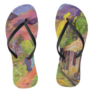 Tongs Route Paul Gauguin à Tahiti Art Vintage