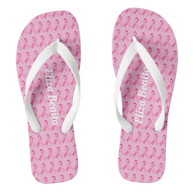 Tongs Ruban rose pour la sensibilisation au cancer du se (Semelle)