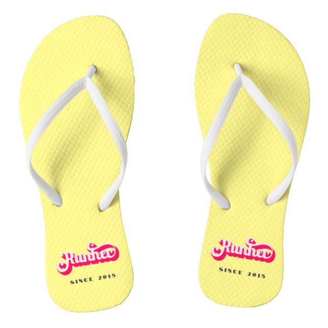 Tongs Runher Runher Runher Pink Bold Retro Font Motivati (Semelle)